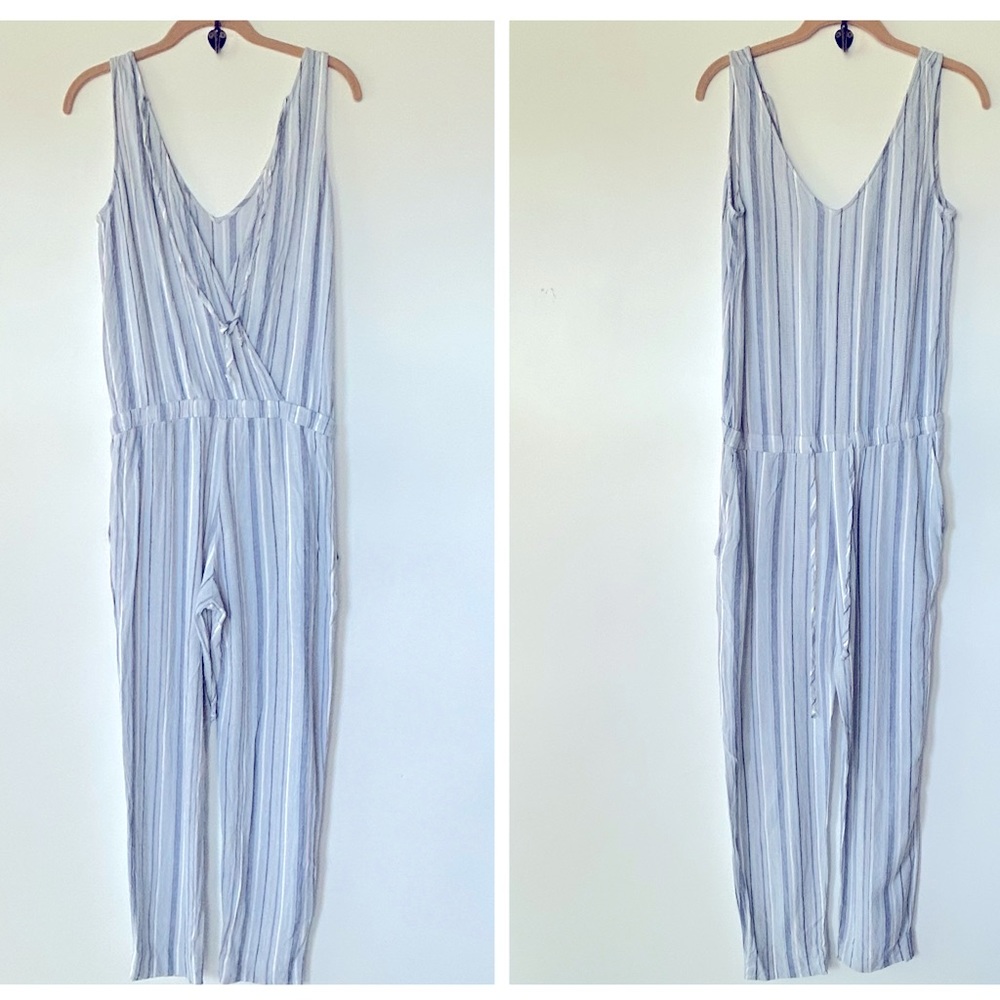 Cloth & Stone  Blue Striped Jumpsuit